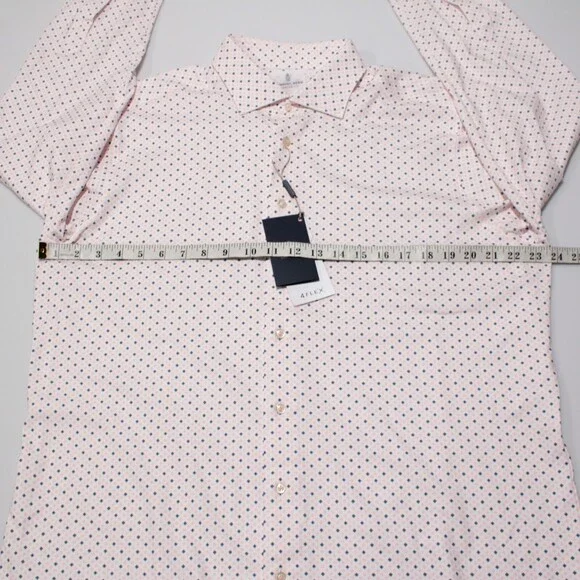 Emanuel Berg NWT Casual Button Down Shirt Size 44 17.5 XL in Pink/White/Blue